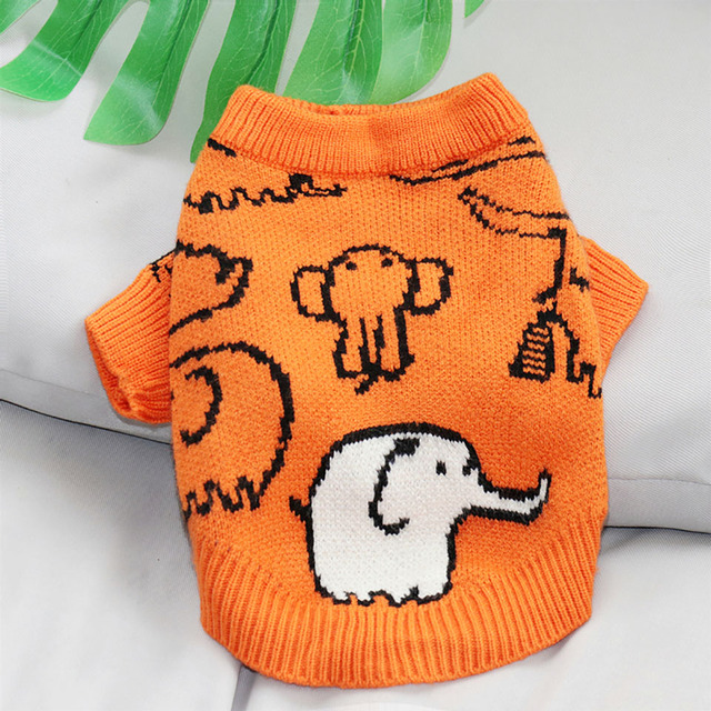 Szczękidło dla psów - pomarańczowy sweter z motywem słońca, idealny na jesień i zimę - Wianko - 3