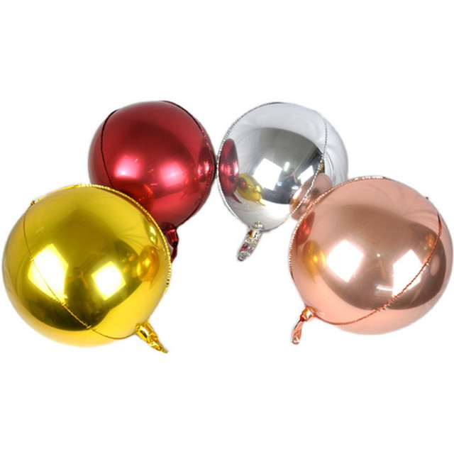 Zestaw 3 różowe złoto czerwony srebrny 4D balonów z folii aluminiowej o średnicy 10/18/22 cali - idealne dekoracje na ślub, urodziny i inne okazje - Wianko - 3