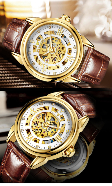 Męski zegarek mechaniczny FNGEEN 0014 luksusowy biznes hollow relogio, wodoodporny - Wianko - 3