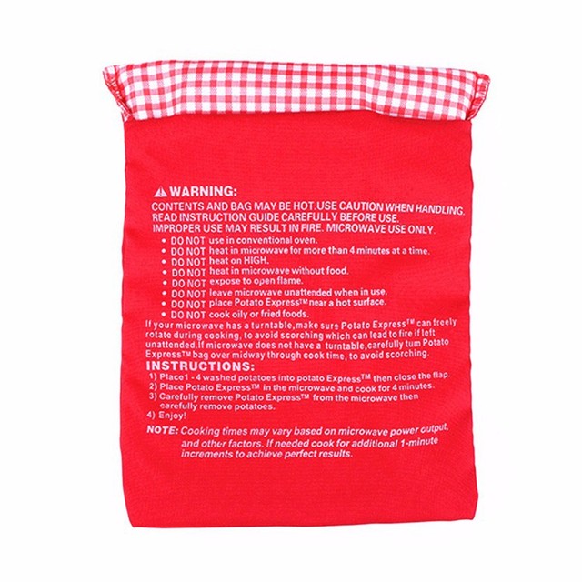 Maty i podkładki do pieczenia - Torba na szybkie gotowanie czerwonych ziemniaków w kuchence mikrofalowej - gotuj 8 sztuk na raz w 4 minuty - myte torby ziemniaczane (5 sztuk/partia) - Wianko - 9