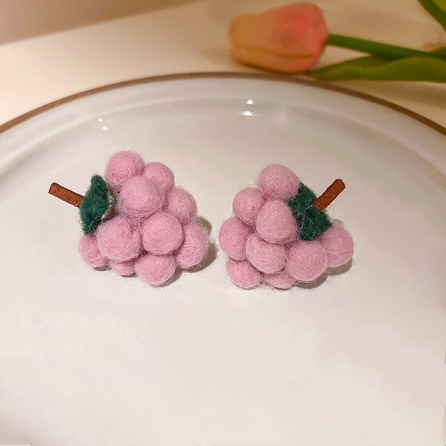 Pluffy fioletowe winogrona - śliczny i śmieszny kolczyk wiszący dla kobiet, idealny do imprez - Wianko - 5