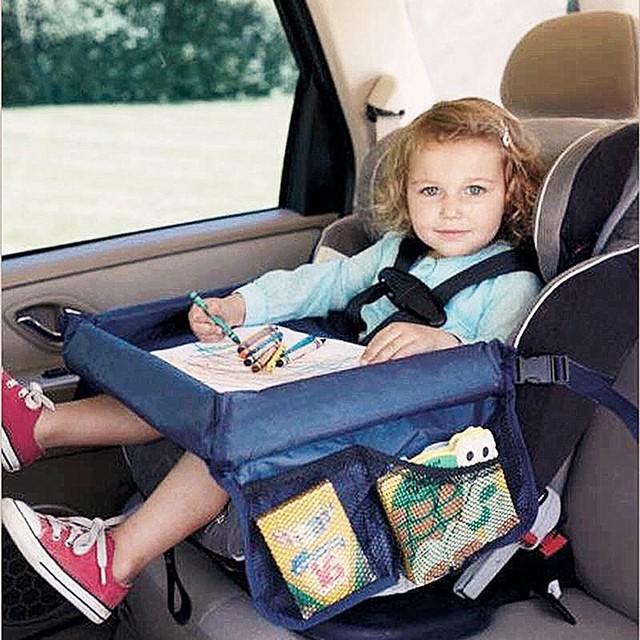 Wodoodporny uchwyt dziecięcy na wózek - stół taca samochodowy z przechowywaniem zabawek - Wianko - 1
