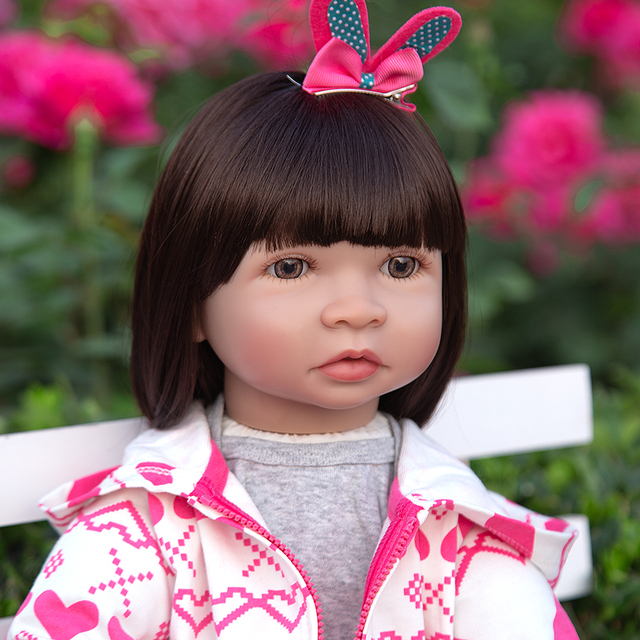 Duża lalka Reborn o rozmiarze 60 cm z ciałem z tkaniny - idealna zabawka dla dzieci - Wianko - 6
