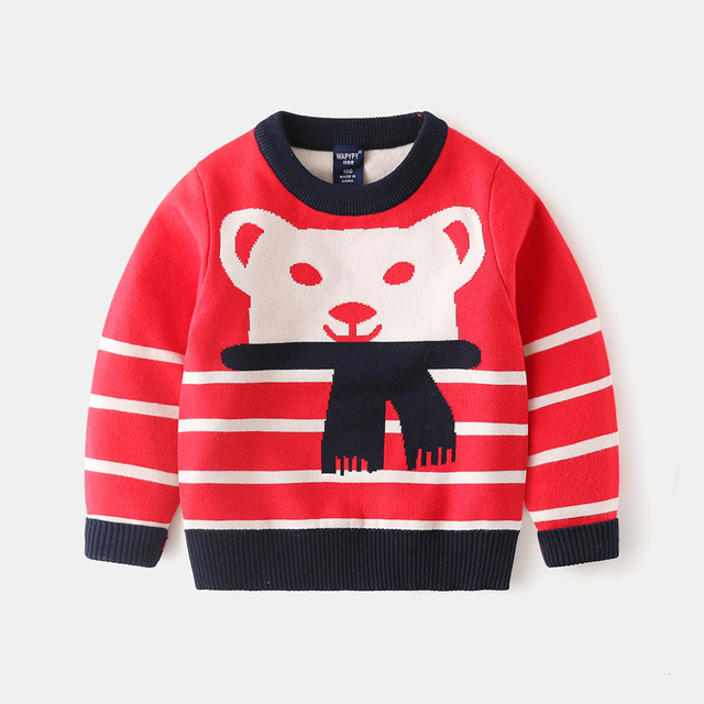 Sweter z polaru dla chłopców Mudkingdom - luźny fason, kreskówkowy wzór, długie rękawy - Wianko - 3