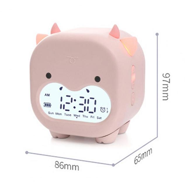 Zegar USB LED cyfrowy kształt krowy z budzikiem - akumulatorowo zasilany - Wianko - 5