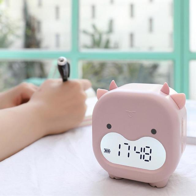 Zegar USB LED cyfrowy kształt krowy z budzikiem - akumulatorowo zasilany - Wianko - 15