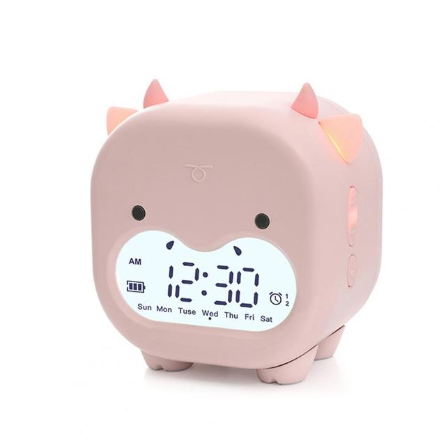 Zegar USB LED cyfrowy kształt krowy z budzikiem - akumulatorowo zasilany - Wianko - 11