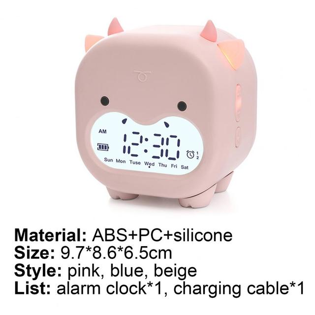 Zegar USB LED cyfrowy kształt krowy z budzikiem - akumulatorowo zasilany - Wianko - 7