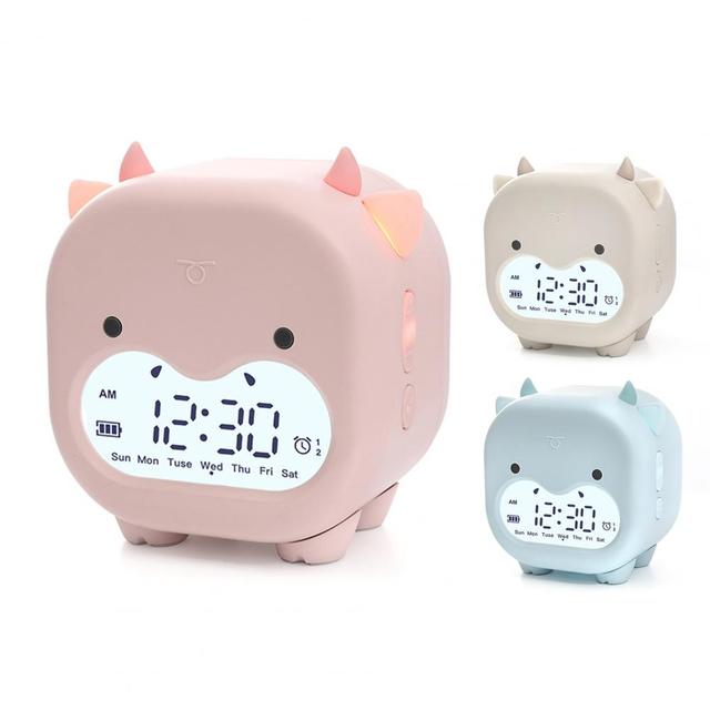 Zegar USB LED cyfrowy kształt krowy z budzikiem - akumulatorowo zasilany - Wianko - 8