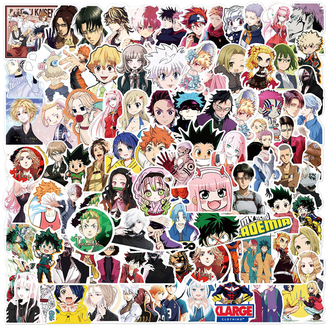 Naklejki Mix Anime mój Hero Academia Demon zabójca - 10/30/50/100 sztuk na laptop, telefon, lodówkę - estetyczne naklejki dla dzieci - Wianko - 1