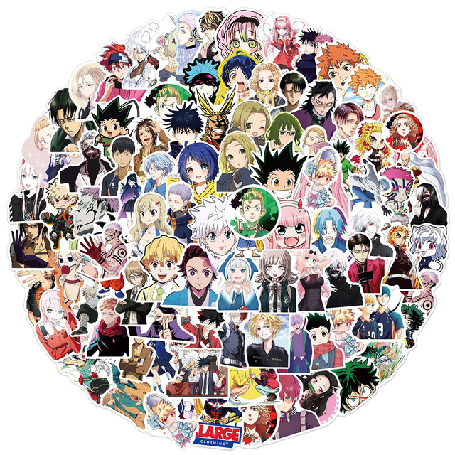 Naklejki Mix Anime mój Hero Academia Demon zabójca - 10/30/50/100 sztuk na laptop, telefon, lodówkę - estetyczne naklejki dla dzieci - Wianko - 2