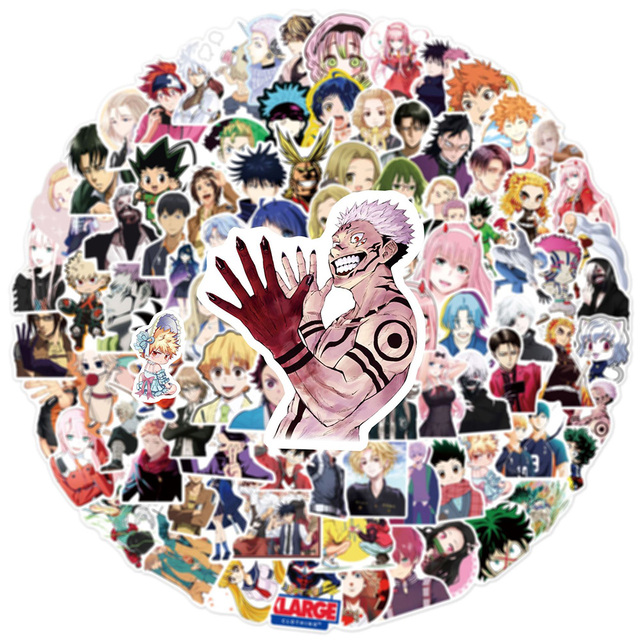 Naklejki Mix Anime mój Hero Academia Demon zabójca - 10/30/50/100 sztuk na laptop, telefon, lodówkę - estetyczne naklejki dla dzieci - Wianko - 5