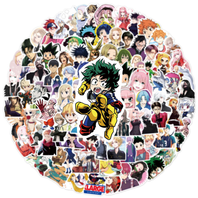 Naklejki Mix Anime mój Hero Academia Demon zabójca - 10/30/50/100 sztuk na laptop, telefon, lodówkę - estetyczne naklejki dla dzieci - Wianko - 3