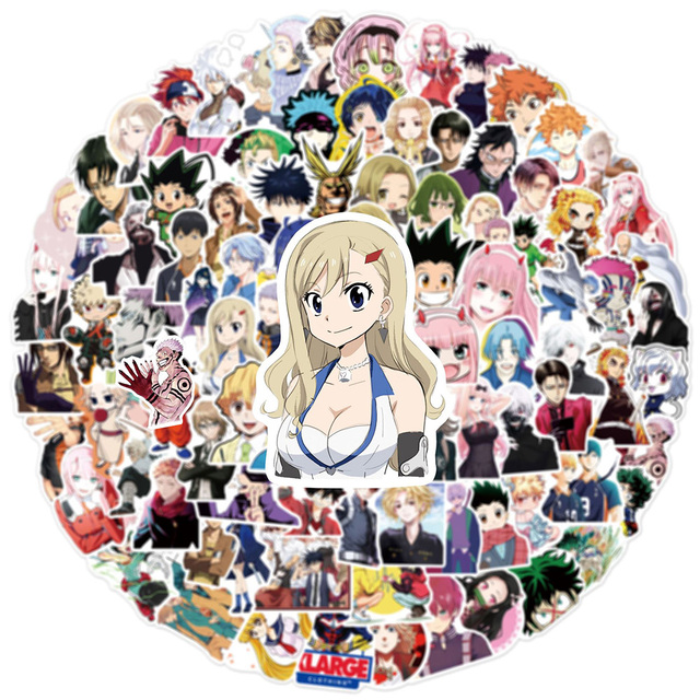 Naklejki Mix Anime mój Hero Academia Demon zabójca - 10/30/50/100 sztuk na laptop, telefon, lodówkę - estetyczne naklejki dla dzieci - Wianko - 4
