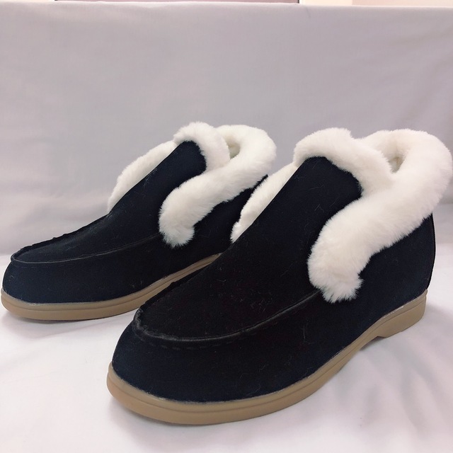 Damskie botki krótkie zimowe HOUZHOU - czarny szary - rozmiar 35-43 - aksamitne - jesienne buty do kostki, miękkie i modne - Wianko - 16