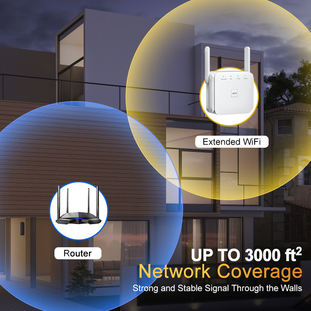 Wzmacniacz sygnału WiFi 5G 2.4G, Wi-Fi Extender 1200 mb/s, daleki zasięg - Wianko - 9
