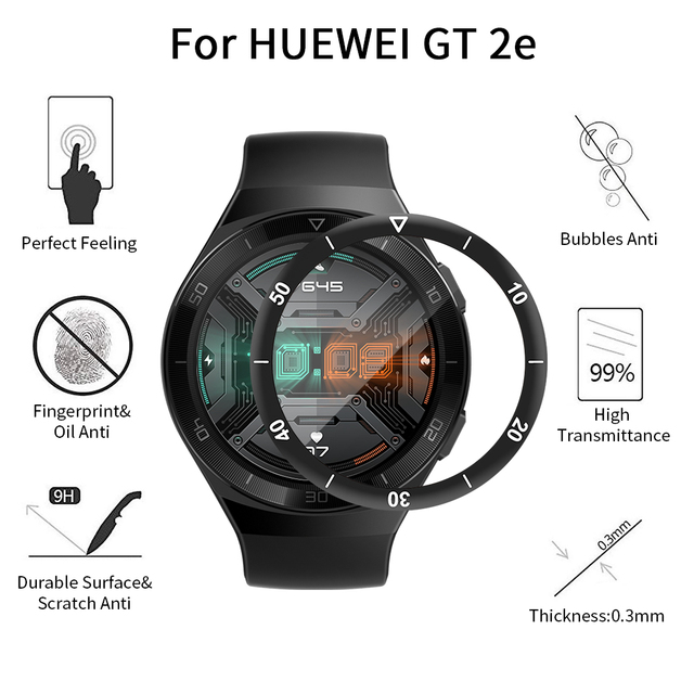Folia ochronna pokrywa Huawei zegarek GT 2e/GT2 E Smartwatch 3D zakrzywiona krawędź film - Wianko - 3