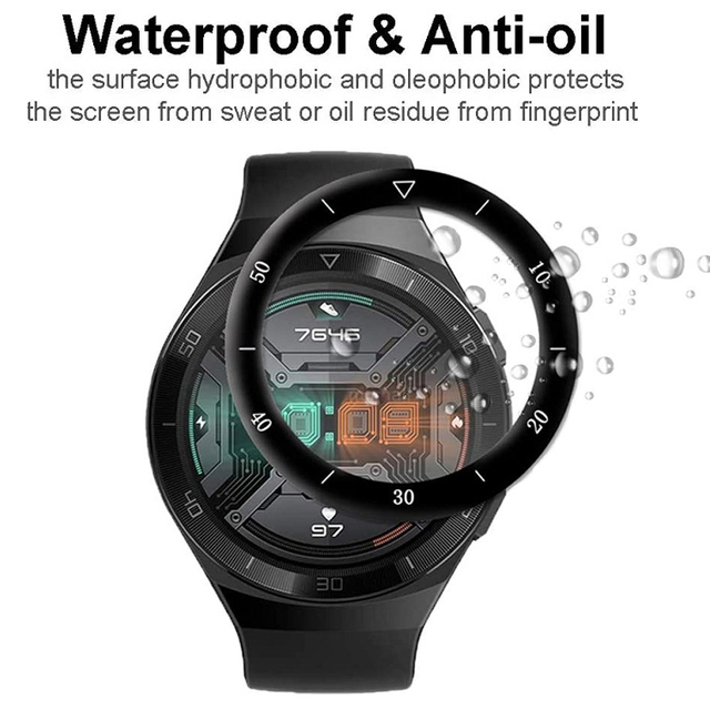 Folia ochronna pokrywa Huawei zegarek GT 2e/GT2 E Smartwatch 3D zakrzywiona krawędź film - Wianko - 4