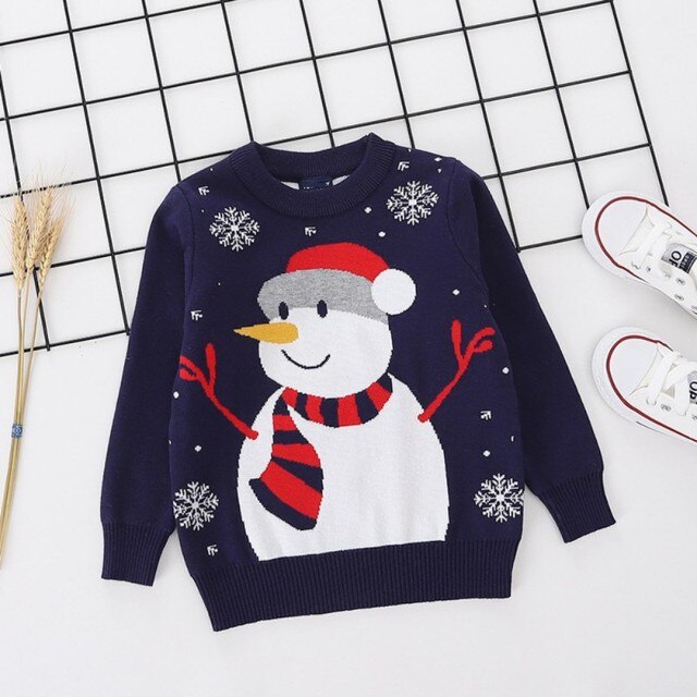 Długi sweter z nadrukiem dla chłopców i dziewcząt - jesienno-zimowa kolekcja - Wianko - 4
