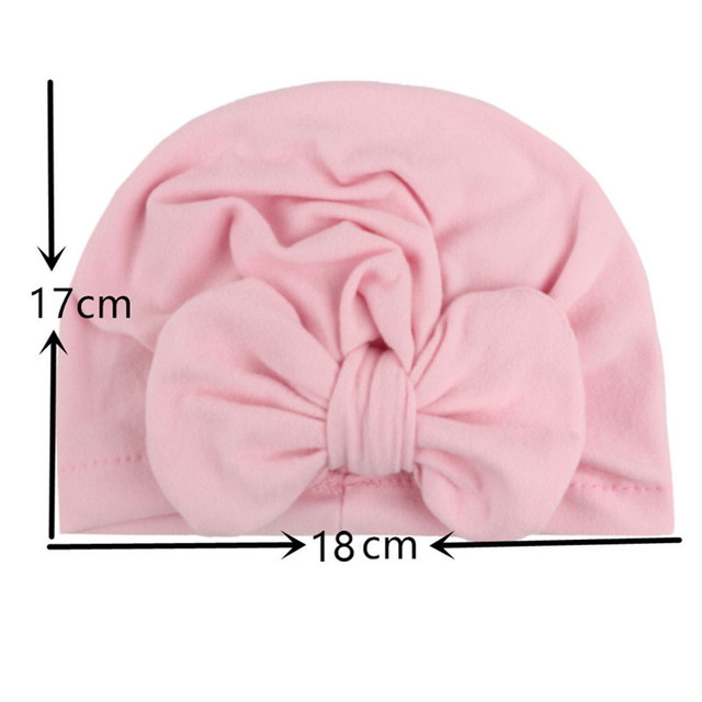 Miękka czapka dla niemowląt - Pure Color - Bowknot - ciepła - dzieci - Wianko - 5