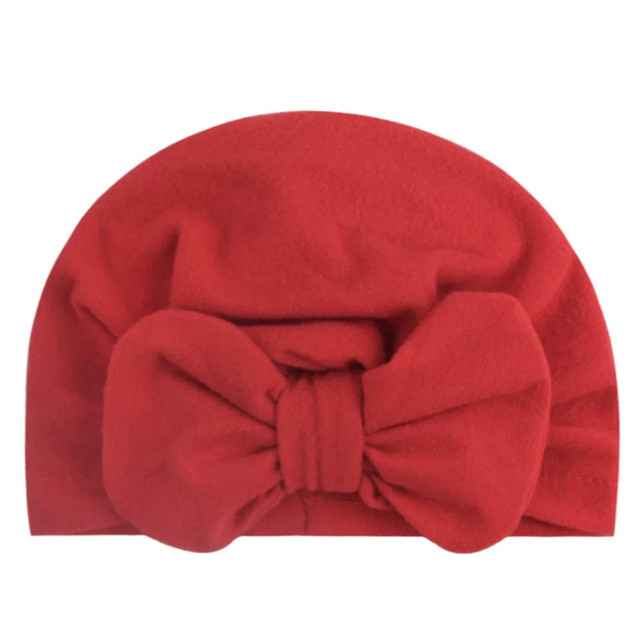 Miękka czapka dla niemowląt - Pure Color - Bowknot - ciepła - dzieci - Wianko - 6