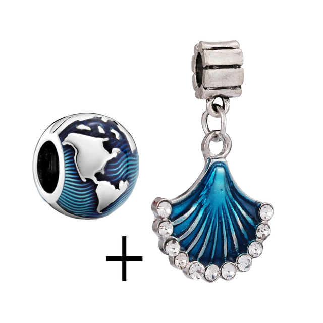 Jasnoniebieskie szklane koraliki Dream Catcher Charm - zestaw 2 sztuk - DIY - zdobądź elegancką biżuterię z wisiorkami Turtle i Narwhal - Wianko - 11