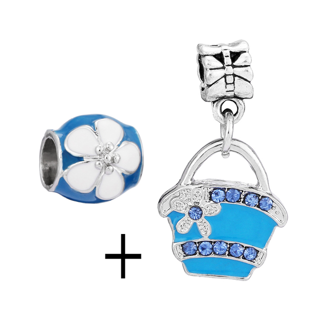 Jasnoniebieskie szklane koraliki Dream Catcher Charm - zestaw 2 sztuk - DIY - zdobądź elegancką biżuterię z wisiorkami Turtle i Narwhal - Wianko - 9