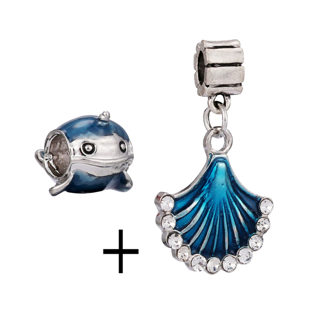 Jasnoniebieskie szklane koraliki Dream Catcher Charm - zestaw 2 sztuk - DIY - zdobądź elegancką biżuterię z wisiorkami Turtle i Narwhal - Wianko - 16