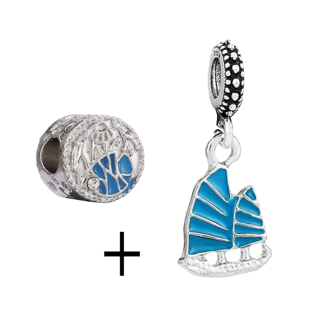 Jasnoniebieskie szklane koraliki Dream Catcher Charm - zestaw 2 sztuk - DIY - zdobądź elegancką biżuterię z wisiorkami Turtle i Narwhal - Wianko - 28