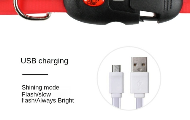 Pet Luminous - rozwijana smycz LED na USB dla psa z litową baterią i świetlistą obrożą - Wianko - 5