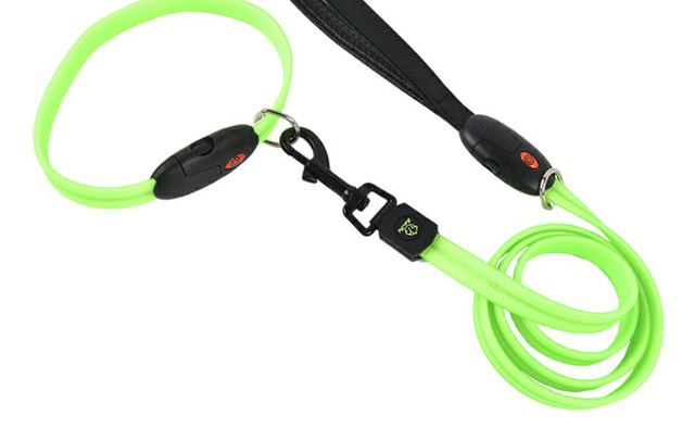 Pet Luminous - rozwijana smycz LED na USB dla psa z litową baterią i świetlistą obrożą - Wianko - 12