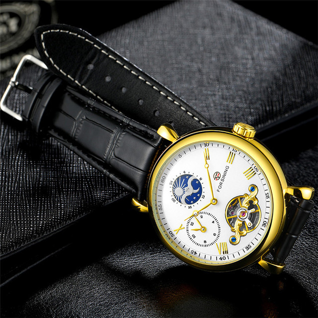 FORSINING Tourbillon - męski zegarek mechaniczny, wojskowy, sportowy, szkieletowy, luksusowy, niebieski, marki TOP - Model 8212 - Wianko - 11
