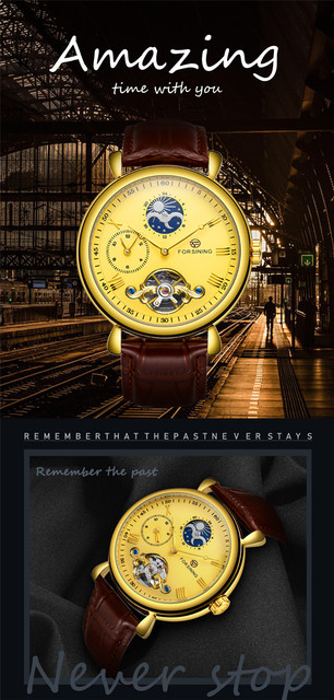 FORSINING Tourbillon - męski zegarek mechaniczny, wojskowy, sportowy, szkieletowy, luksusowy, niebieski, marki TOP - Model 8212 - Wianko - 1