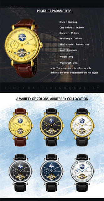 FORSINING Tourbillon - męski zegarek mechaniczny, wojskowy, sportowy, szkieletowy, luksusowy, niebieski, marki TOP - Model 8212 - Wianko - 4