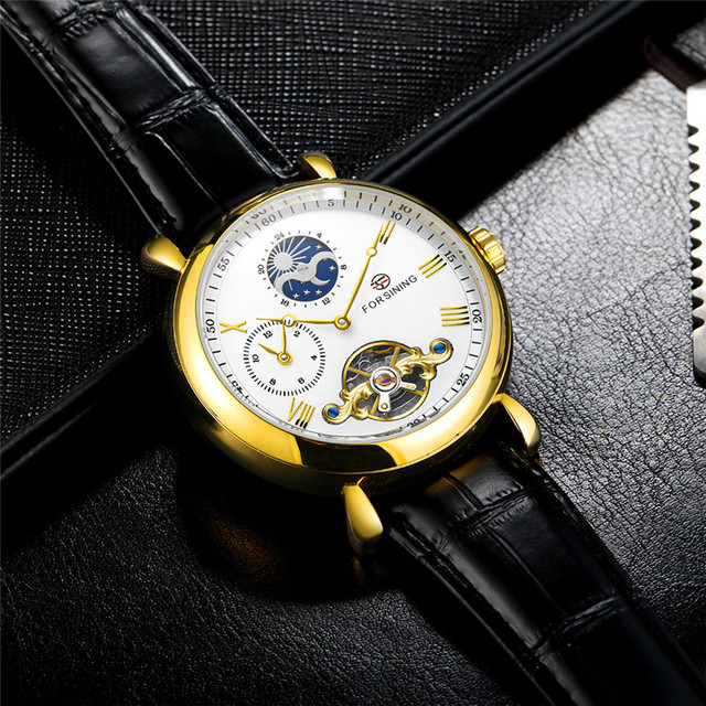 FORSINING Tourbillon - męski zegarek mechaniczny, wojskowy, sportowy, szkieletowy, luksusowy, niebieski, marki TOP - Model 8212 - Wianko - 10