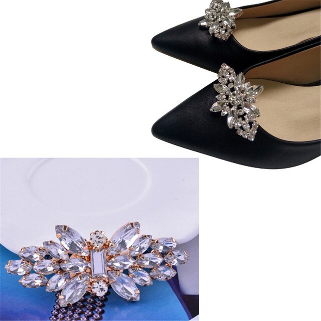 Nowa klamerka do butów kobiety - kryształowa ozdoba w stylu ślubnym - moda 2019 - Wianko - 4