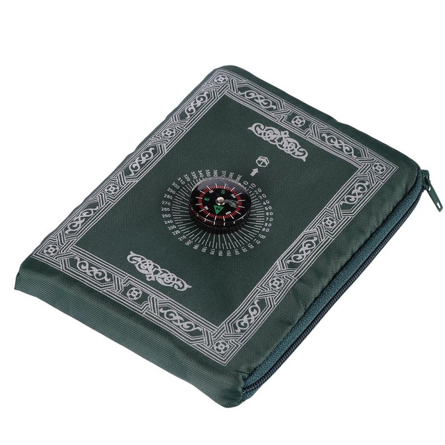 Muslim Portable Prayer Mat - Polyester Woven Prayer Rug with Compass in Travel Case - Home Carpet - 100x60cm - Wianko - 4