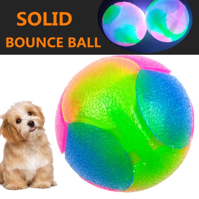 Molowa piłka świecąca Bouncy Glitter Ball Pop LED - zabawka dla psów i kotów - Wianko - 5