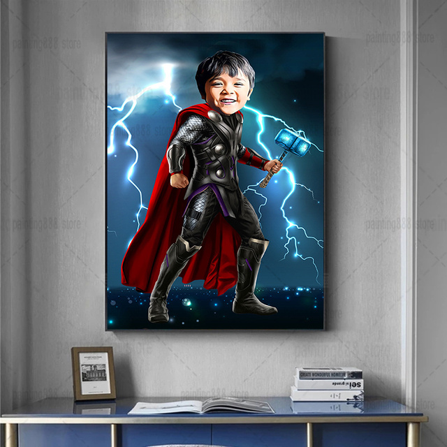 HULK plakat na niestandardowym płótnie - dekoracja pokoju dziecięcego z Marvel superbohaterem - Wianko - 23