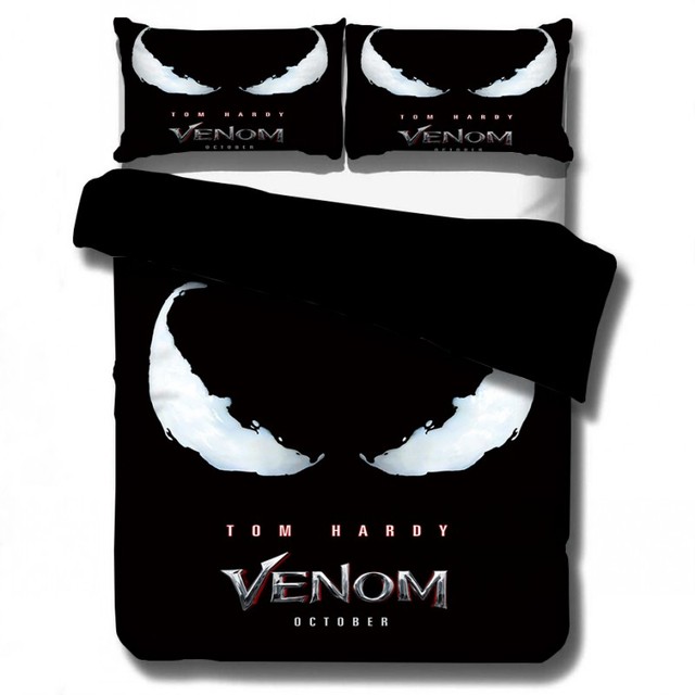 Zestaw pościeli 3D Venom z kapa na kołdrę Marvel Superhero (rozmiary US AU UK) - prezent urodzinowy - Wianko - 4