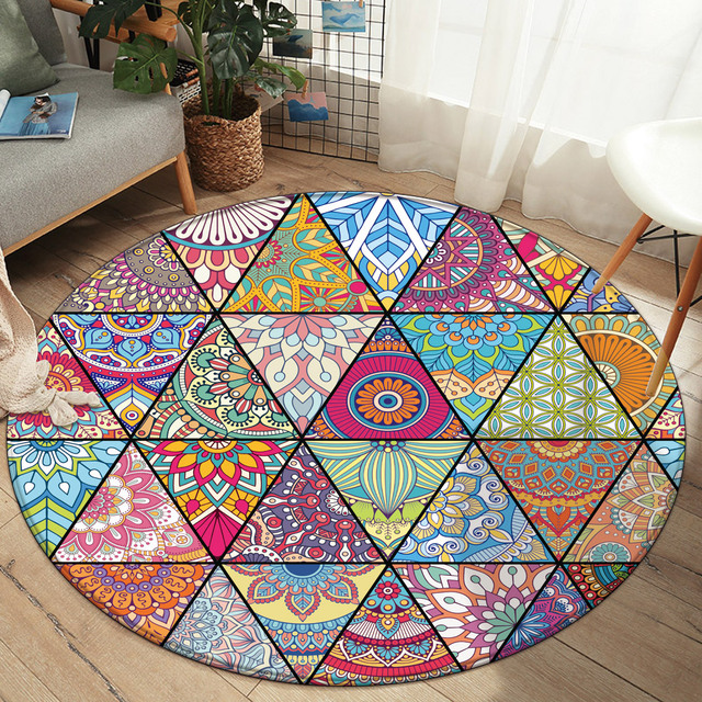 Dywan podłogowy przeciwpoślizgowy Mandala, kolorowy kwiatowy wzór, do łazienki, pokoju gościnnego i sypialni - Top marka - Wianko - 14