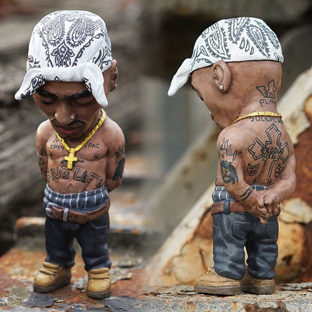Figurka raper gwiazda Hip Hop Pac 2 - nowa, wykonana z żywicy statua do biura, biurka, samochodu i dekoracji domowych - Wianko - 5