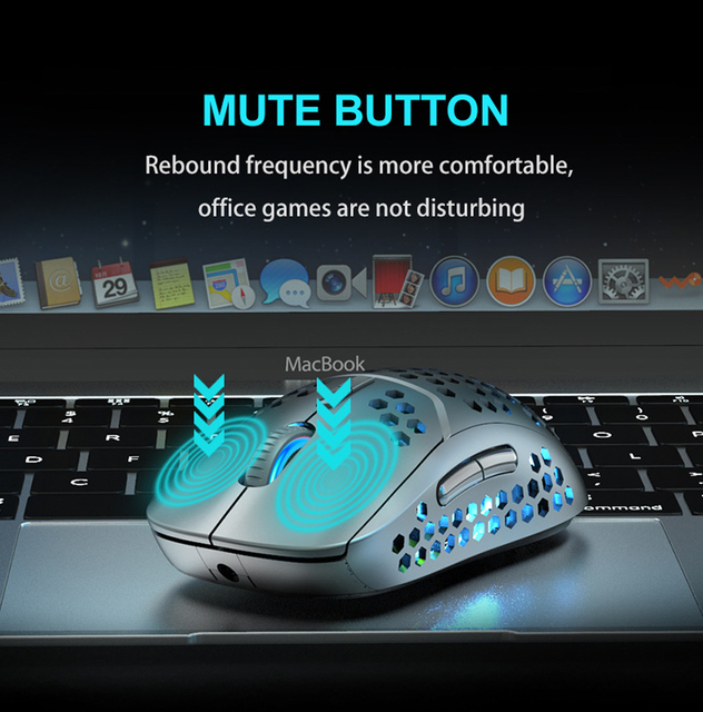 Bezprzewodowa mysz do gier 2.4G kompatybilna z Bluetooth, RGB podświetlenie diodami LED, ergonomiczny design - Wianko - 25