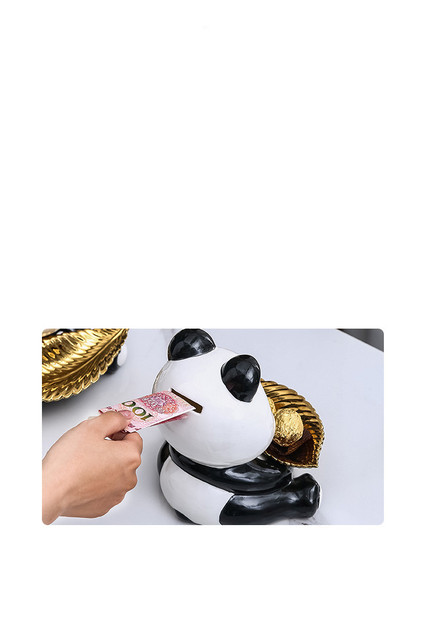 Ceramiczna skarbonka z motywem pandy - ozdoba do przechowywania złota i dekoracja domu - Wianko - 2
