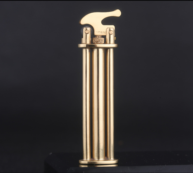 Zapalniczka gazowa butanowa JIFENG Slim z mosiężnymi ściernicami płomienia, idealna do papierosów - 75*20*10mm - Wianko - 1