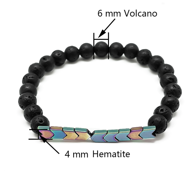 Plecione bransoletki z kamienia hematytu wulkanicznego - moda 2021 dla kobiet i mężczyzn - Wianko - 5