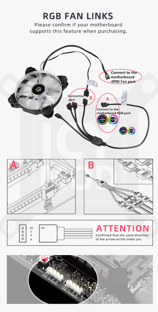 Kabel splittera JST SM interfejs wentylatora, długość 30cm, AURA, rozszerzenie dla chłodnic wodnych, niestandardowy, 5V3PIN, 12V 4PIN, męski/żeński - Wianko - 4