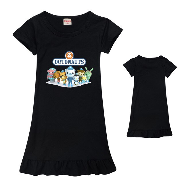 Lodowa koszula nocna dla dziewczynek OCTONAUTS z krótkim rękawem, wykonana z jedwabiu - Wianko - 9