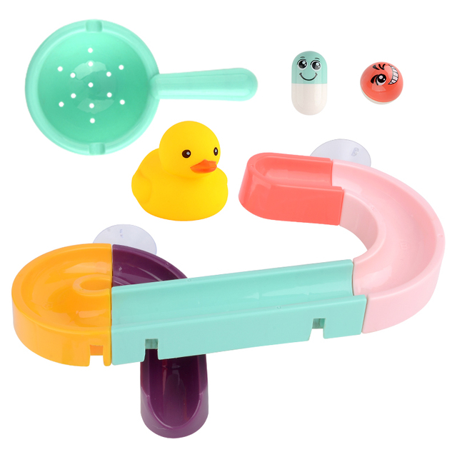 Zabawka kąpielowa dla niemowląt - Elektryczny Zestaw Rainbow Shower Pipeline ze żółtymi kaczkami, torami, świetlnym efektem i elementami edukacyjnymi - Wianko - 22
