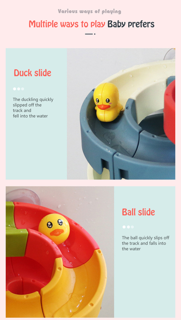 Zabawka kąpielowa dla niemowląt - Elektryczny Zestaw Rainbow Shower Pipeline ze żółtymi kaczkami, torami, świetlnym efektem i elementami edukacyjnymi - Wianko - 20